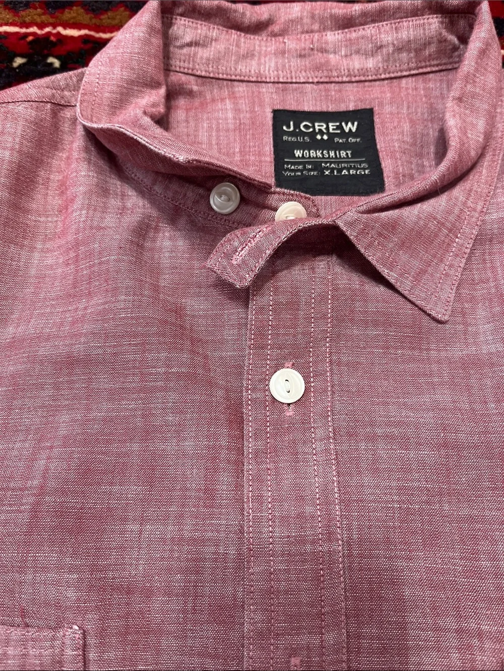 J. Crew Men’s red Workwear Button-Down Shirt